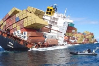 Container ship sinking