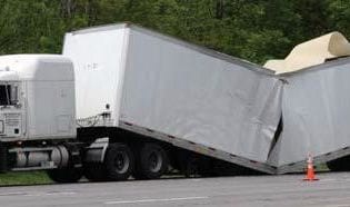Broken truck trailer image