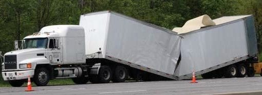 Broken truck trailer image