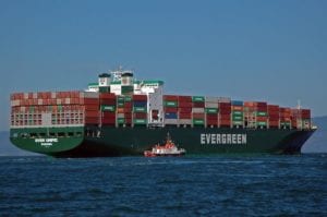 Evergreen container ship image