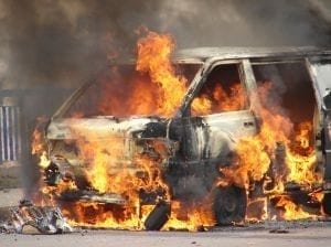 Taxi on fire image