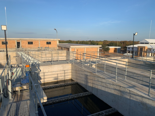 Lamella clarification section of the new Kasane Water Treatment plant