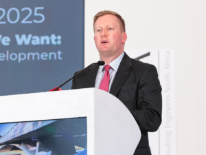 The Honourable Minister of Public Works and Infrastructure, Dean Macpherson, at the CESA Infrastructure Indaba.