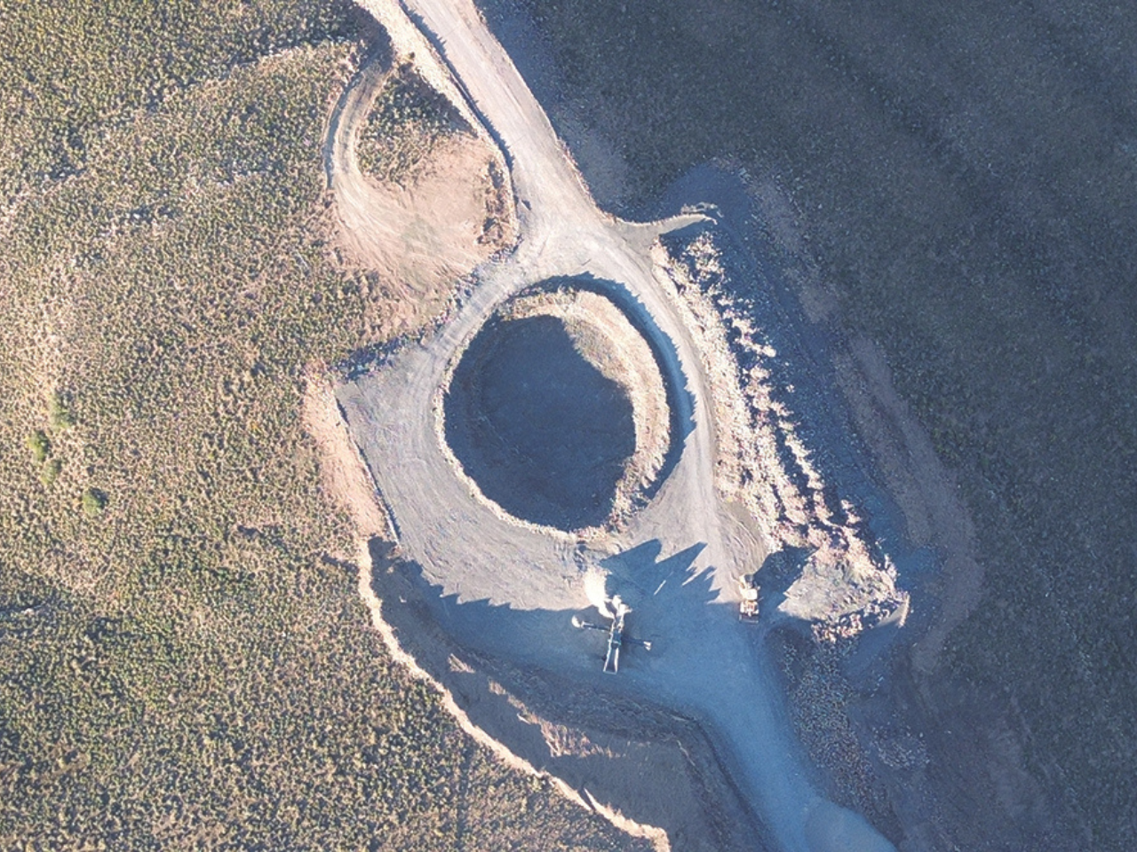 wind turbine base underway at Karreebosch Wind Farm by Concor construction
