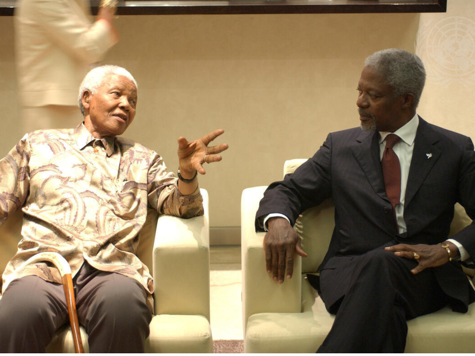 Former South African president Nelson Mandela at the 2002 World Summit