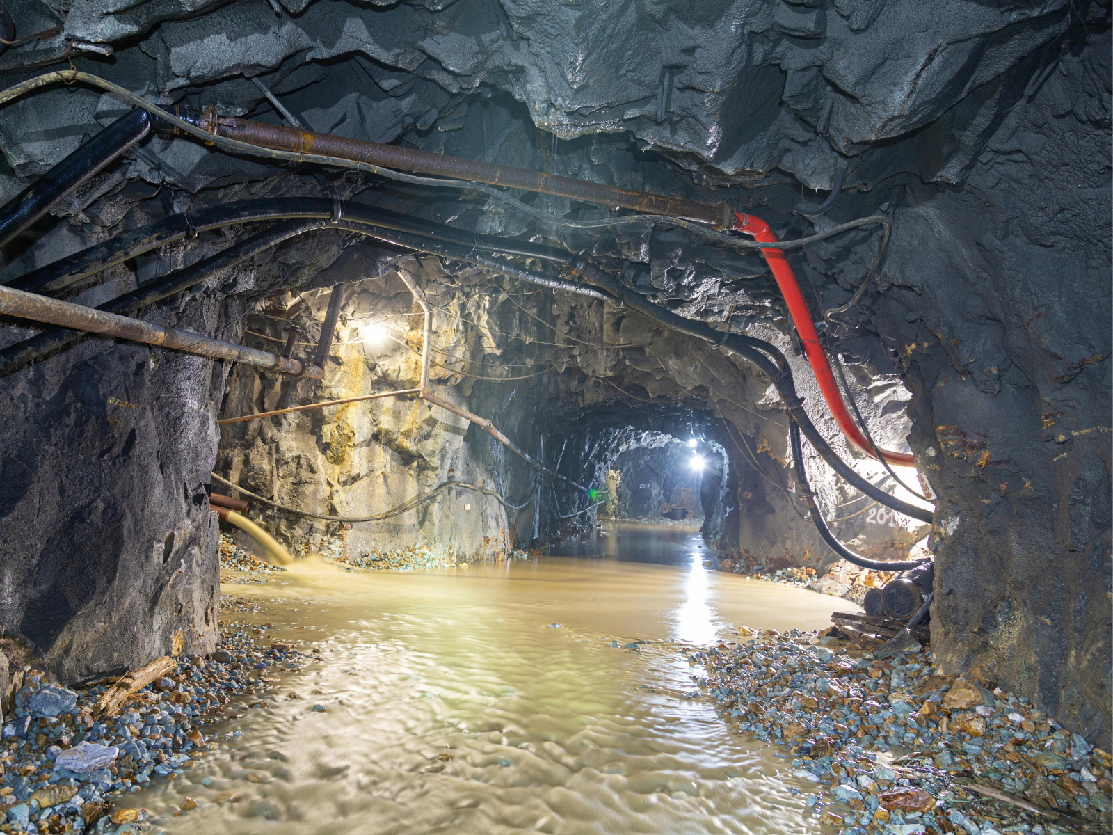 Mine flooded with water during process