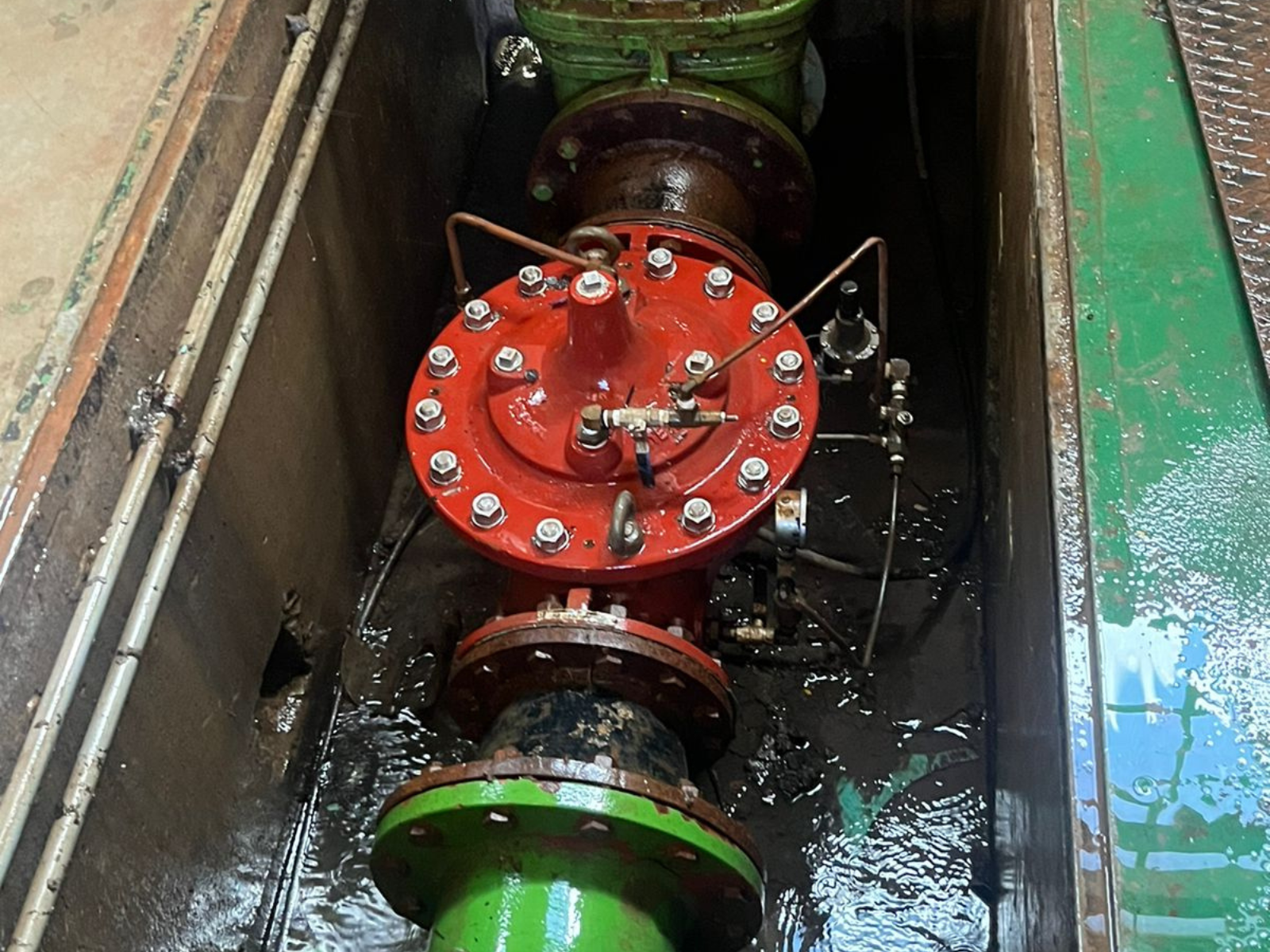 APE Pumps A valve did not regulate the water flow from a two stage pump at a power station