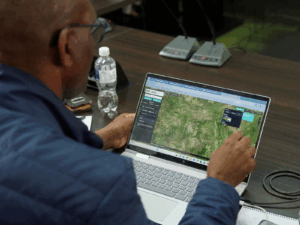 Digital Earth Digital twin on laptop