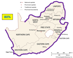 The NMBM’s water pipe network is 5382 km in length, which is approximately 80% of the total perimeter of South Africa