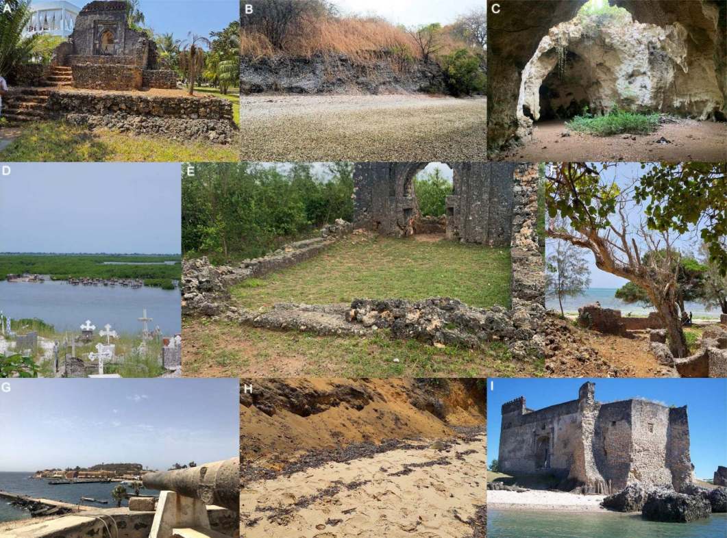 A collage of the diverse types of archaeological sites and monuments that characterise the study areas