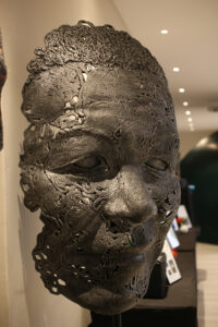 Sculptures of Mandela and a colourful face by Marco Olivier & Atlantic Plastics show innovation and creativity in recycling