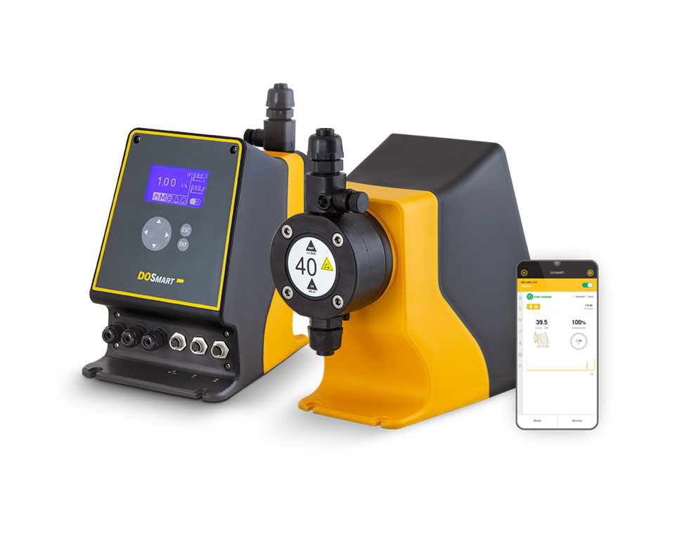 Dosmart pumps are stepper motormetering pumps with advanced
control functions to accurately and
efficiently automate the dosing of
liquid chemicals