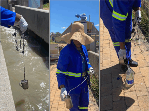 Water being collected and treated with Rubicon Eco at a wastewater treatment plant