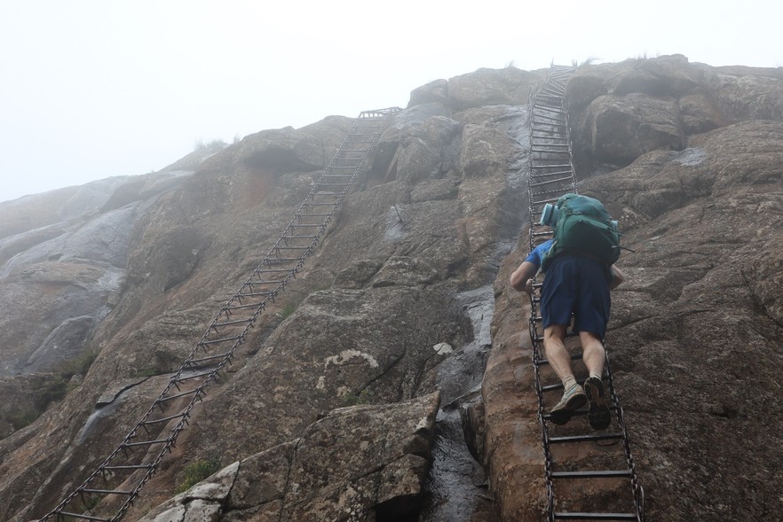 The famous chain ladders alongside Tugela Falls lead up to Mont-Aux-Sources and are not for the faint-hearted