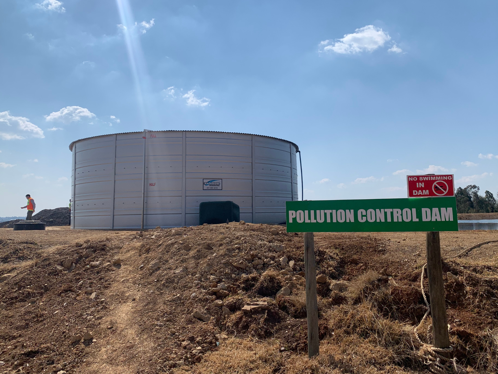 Tonkmeter Recycling centre pollution control dam