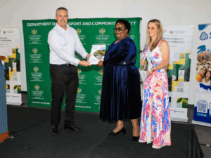 Dr Jonathan James (Impact Catalyst), MEC Violet Mathye (LDTC), Dr Mari Romijin (Impact Catalyst)