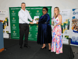 Dr Jonathan James (Impact Catalyst), MEC Violet Mathye (LDTC), Dr Mari Romijin (Impact Catalyst)