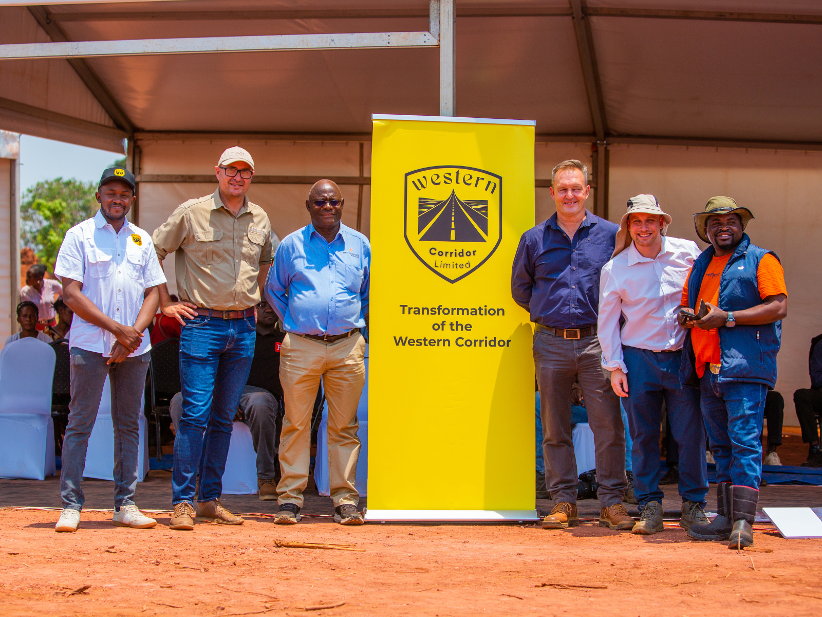 Western Corridor Limited team photo outside Walvis Bay Port opening