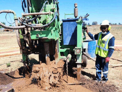 borehole drilling machine hitting water