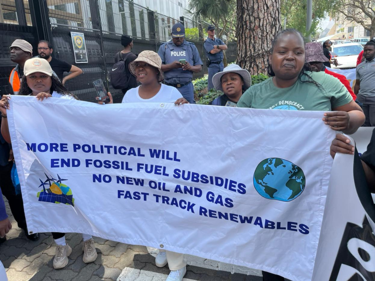 fast track renewable sign for protest