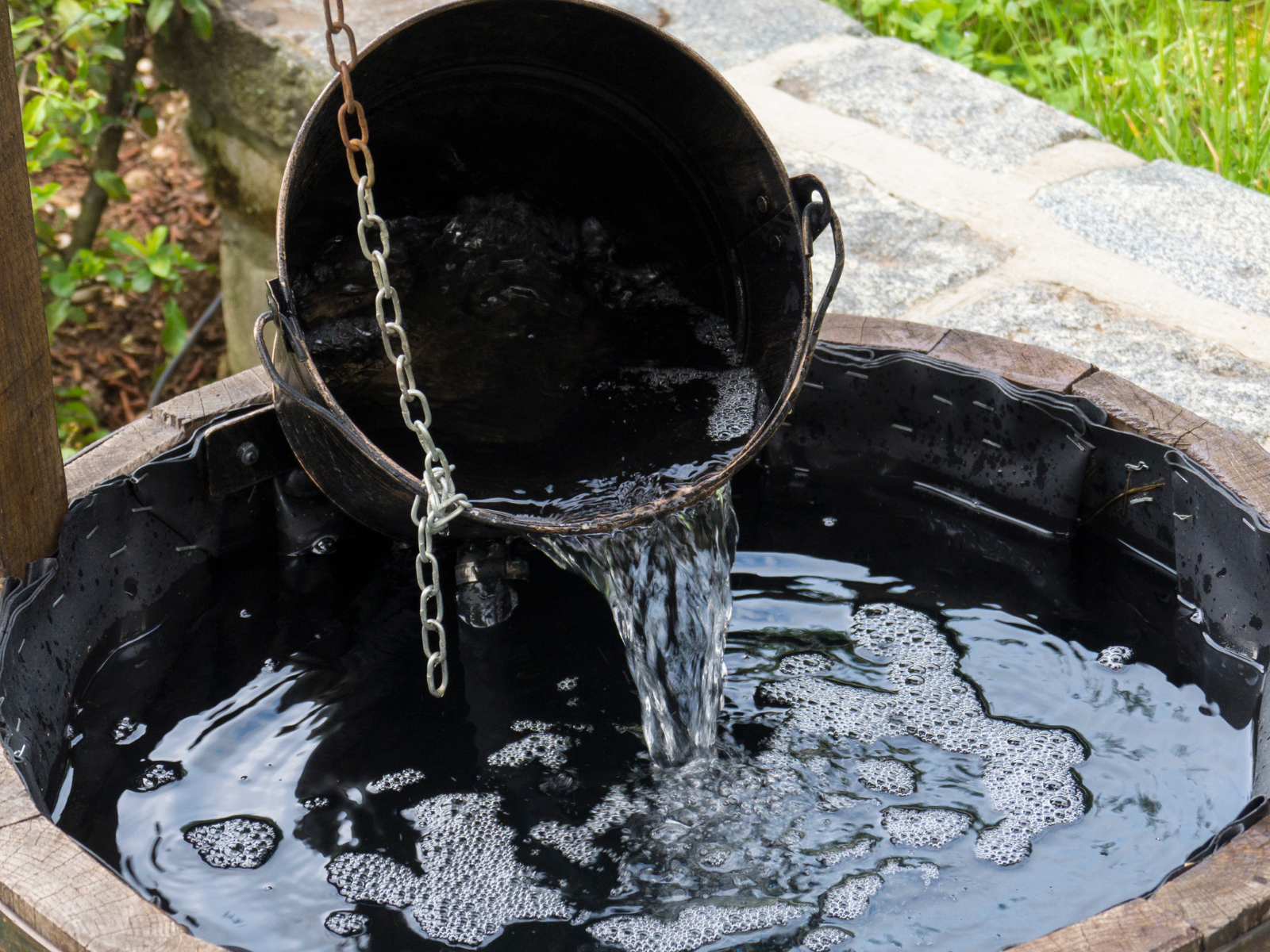 groundwater pulled up in a well