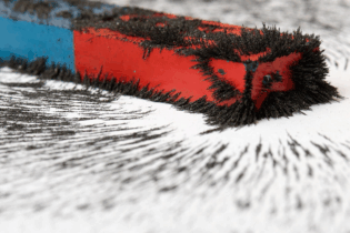 magnetic powder indicating power of magnetism