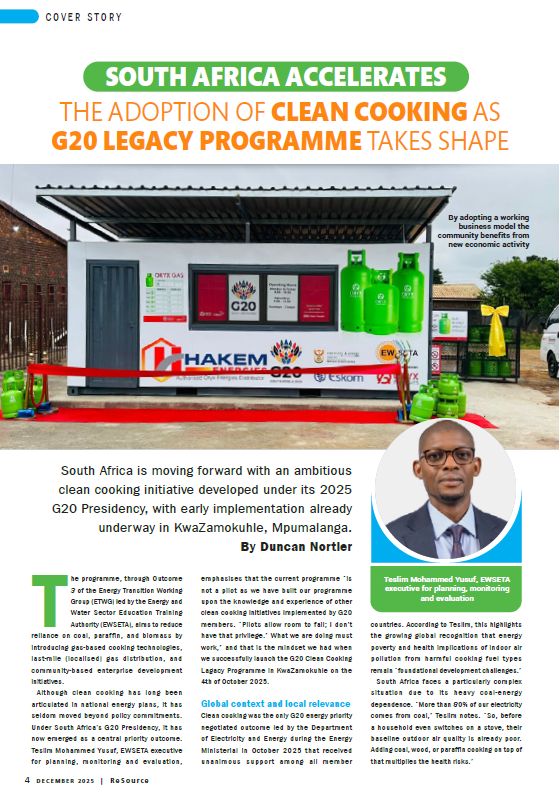 EWSETA Cover story for ReSource Magazine December 2025