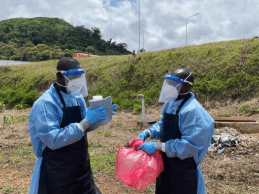TUFTS students completing wastewater measurement