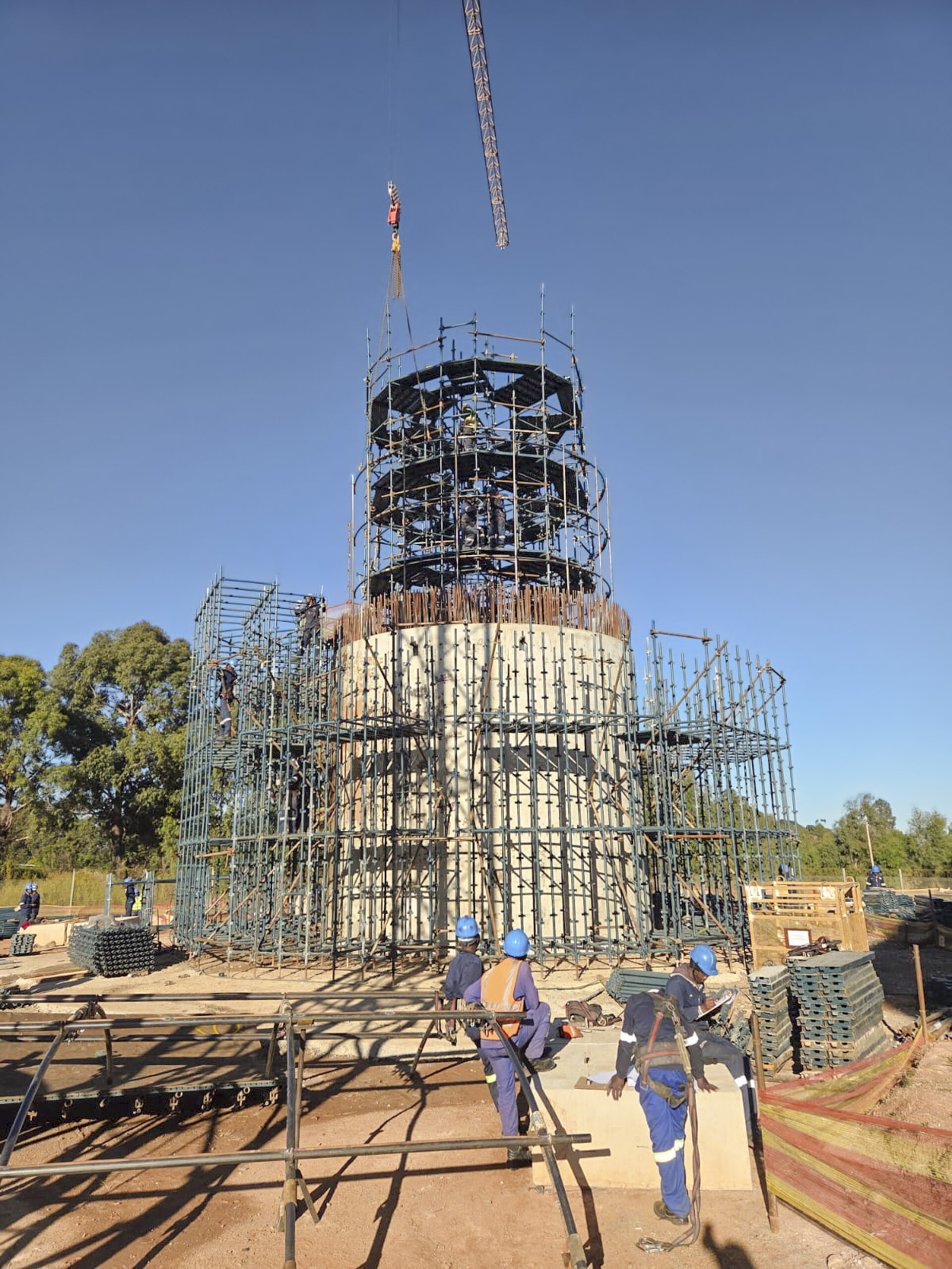 Laboratory staff undergo biosafety training onsampling collection procedures at the waste
discharge area of a rural hospital