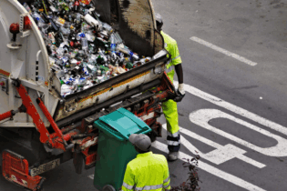 rubbish collection truck in the waste sector