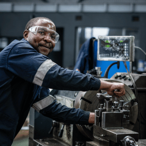 Ape Pumps engineer working on a machine