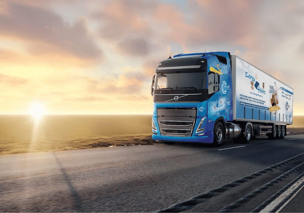 Circular Energy uses a specalised custom Volvo truck