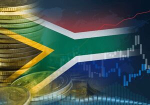 South African flag and economy