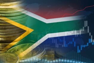 South African flag and economy