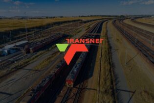 Transnet logo overlayed a transnet train