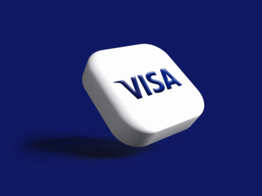 Visa logo on a 3d cube
