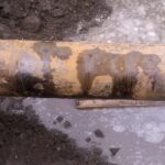 Water pipe eroded due to rust and corrosion