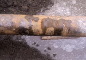 Water pipe eroded due to rust and corrosion