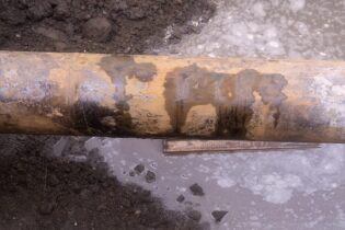 Water pipe eroded due to rust and corrosion