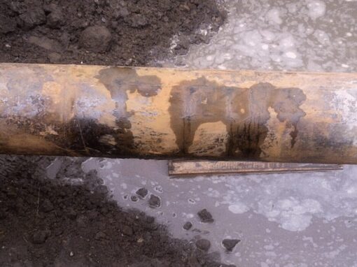Water pipe eroded due to rust and corrosion