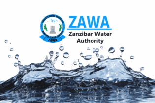 ZAWA Zanzibar Water Authority logo on water splash background