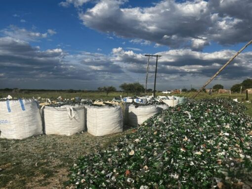 bottle recycling in open field