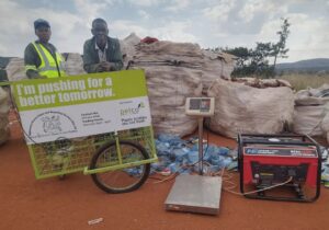 waste pickers with a petco plastic collection
