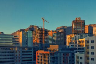 Cape Town city centre construction machines in the Western Cape