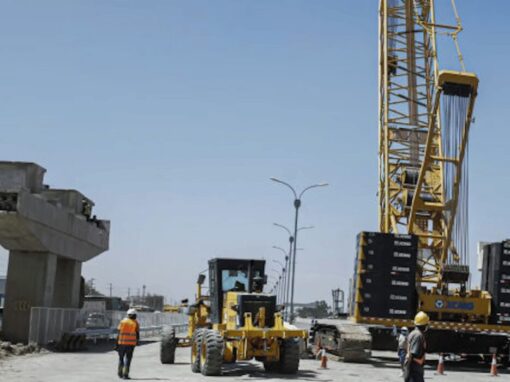 China infrastructure example at a construction site