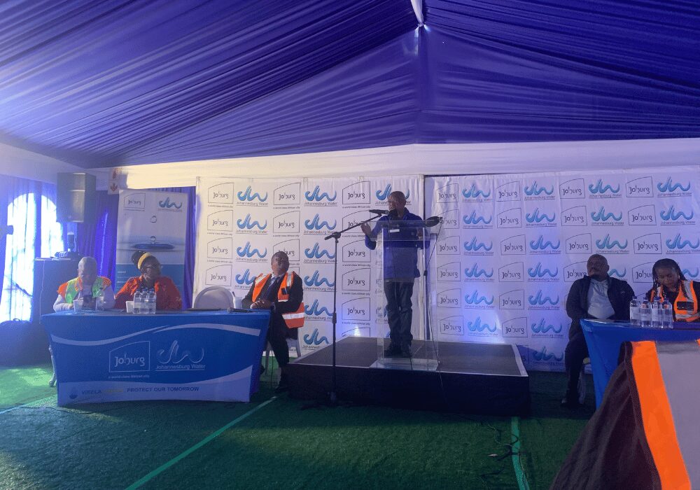 Johannesburg Water speakers at New Brixton Reservoir Complex opening day