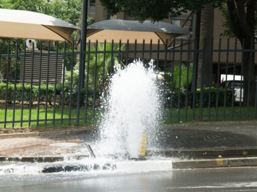 Johannesburg water leak from burst pipe