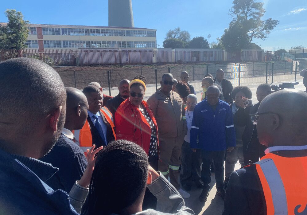 Minister of Water and Sanitation Pemmy Majodina at New Brixton Reservoir Complex opening day