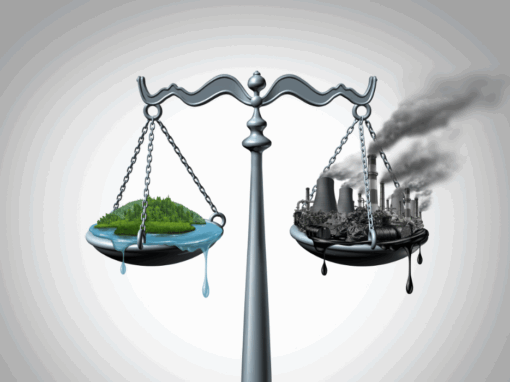 balance between clean earth and pollution