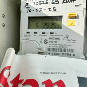 meter reading with newspaper date